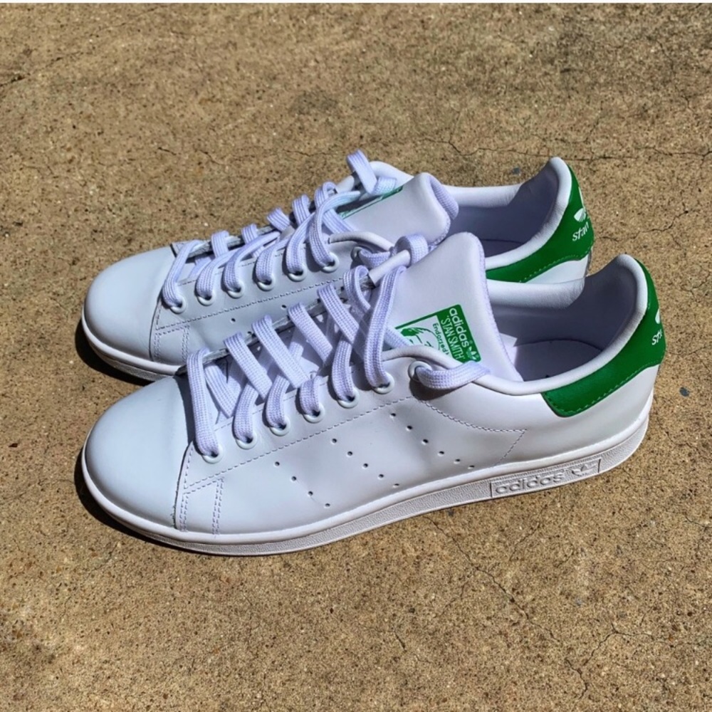 ADIDAS CLASSIC STAN SMITH GREEN AND WHITE SHOES